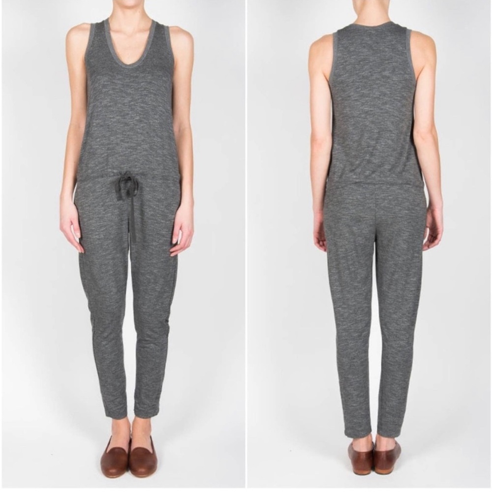 Anthropologie Dolan T-Shirt Gray Drawstring Jogger Jumpsuit Size‎ S